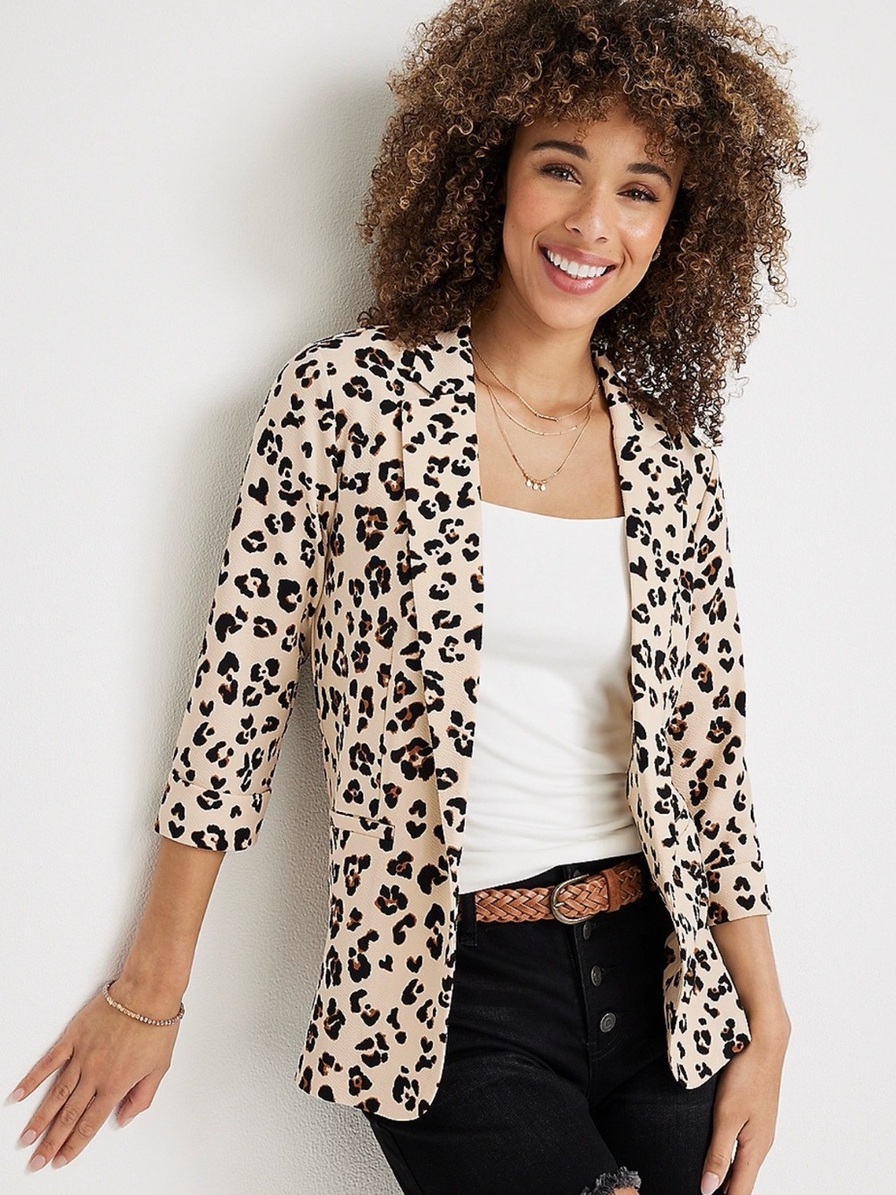 Maurices Versa Leopard Open Front Blazer Women’s Size Small